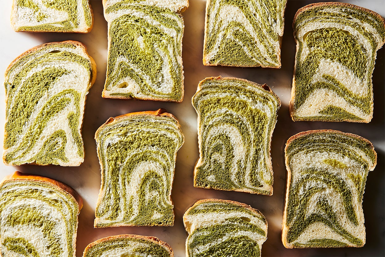 Marbled Matcha Milk Bread Recipe | King Arthur Baking