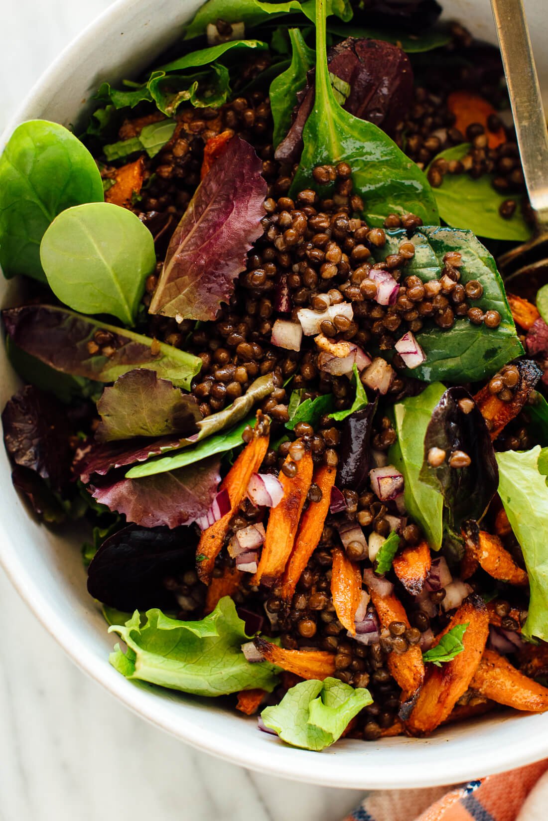 Masala Lentil Salad with Cumin Roasted Carrots - Cookie and Kate