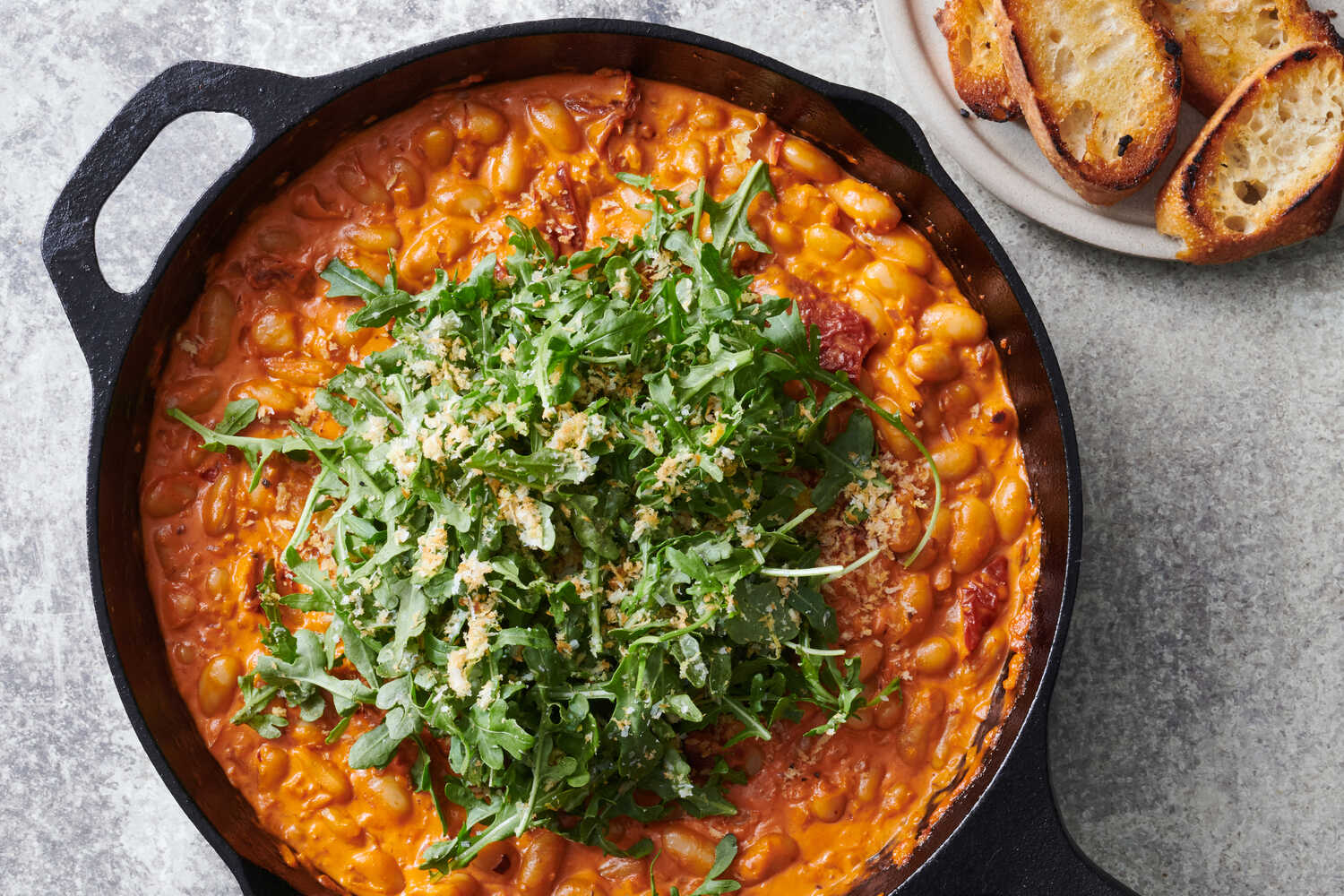 Creamy, Spicy Tomato Beans and Greens  Recipe