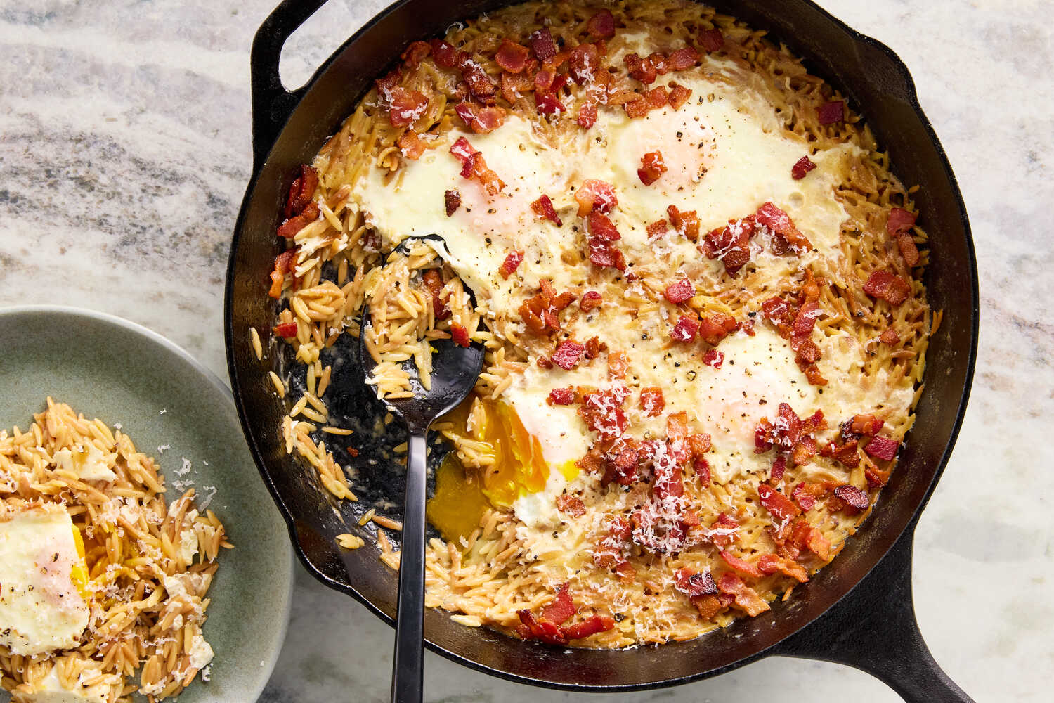 Skillet Pasta With Bacon and Eggs Recipe