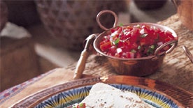 Crispy Pork with Avocado Salsa and Tomato Salsa Recipe | Epicurious