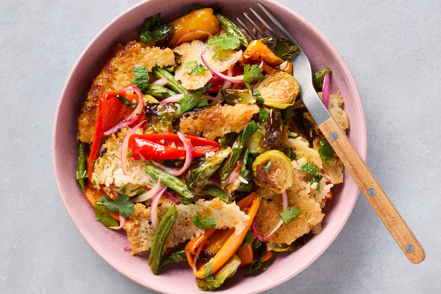 Chile-Lime Crispy Rice With Roasted Vegetables Recipe