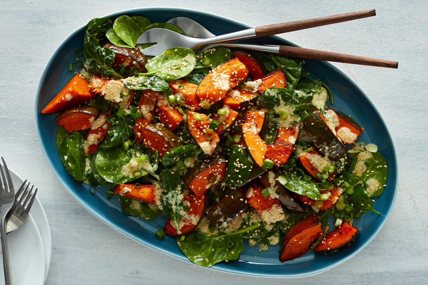 Squash and Spinach Salad With Sesame Vinaigrette Recipe