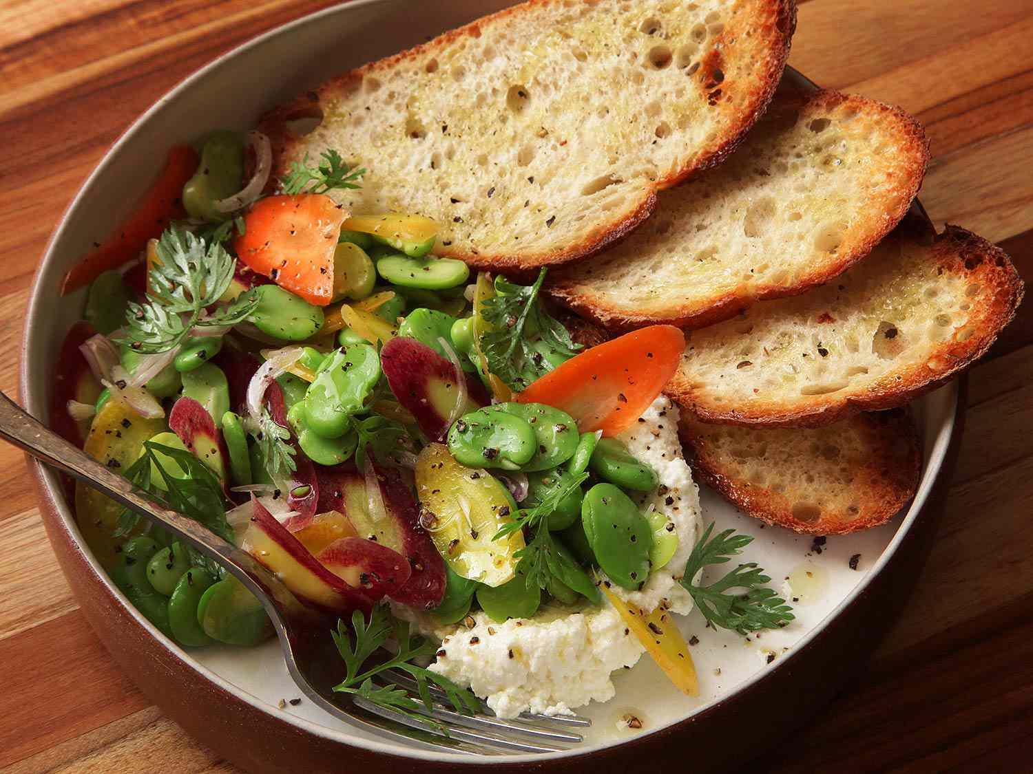Easiest Spring Ever: Fava Bean and Carrot Salad With Fresh Ricotta