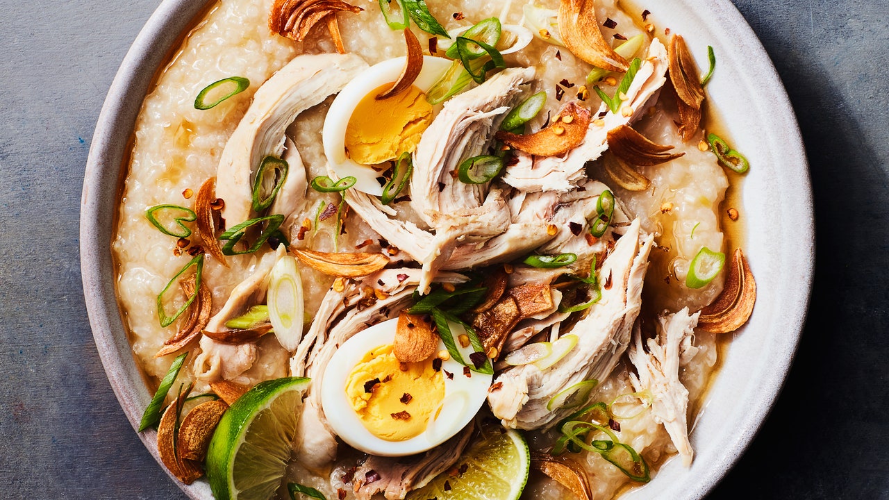 Arroz Caldo (Chicken Rice Porridge) Recipe | Epicurious