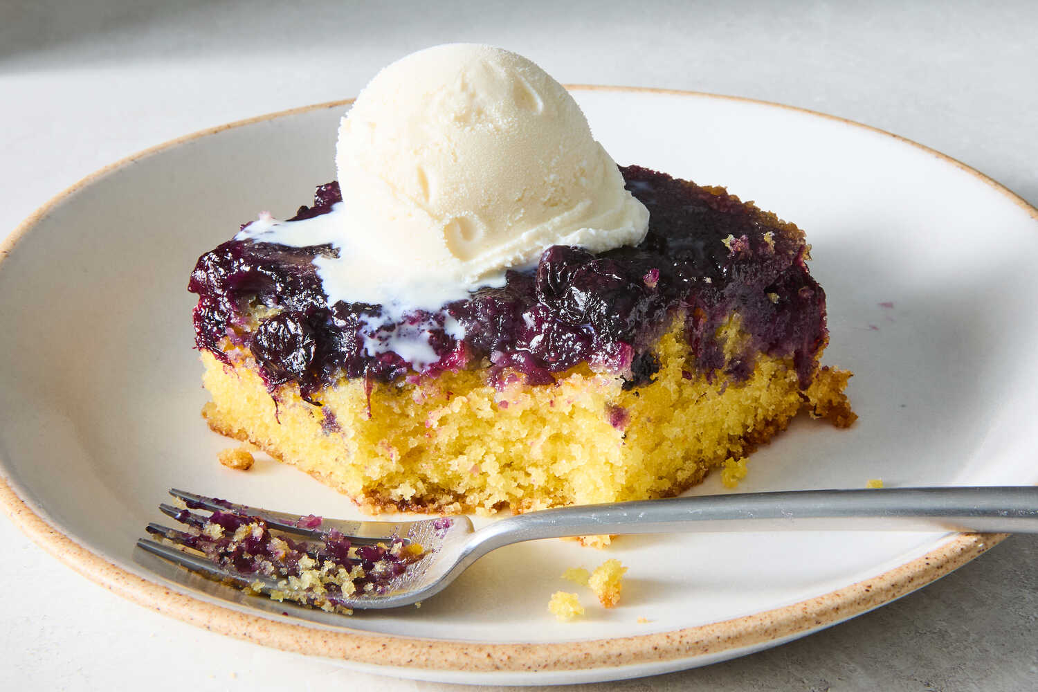Blueberry Polenta Upside-Down Cake Recipe
