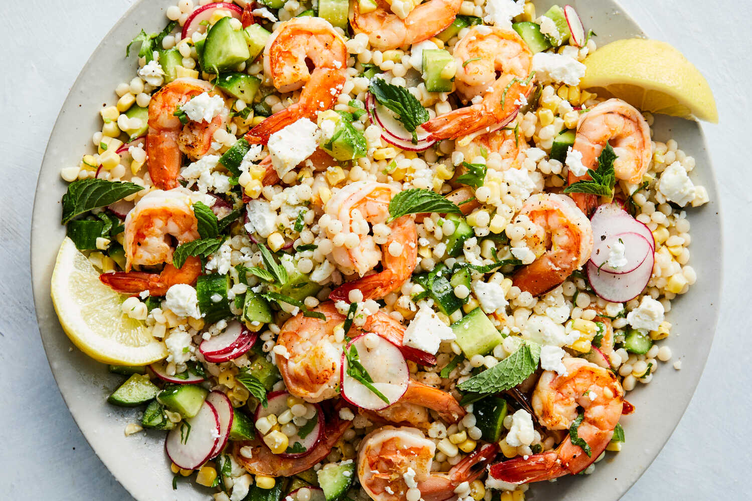Pearl Couscous Salad With Shrimp and Feta Recipe