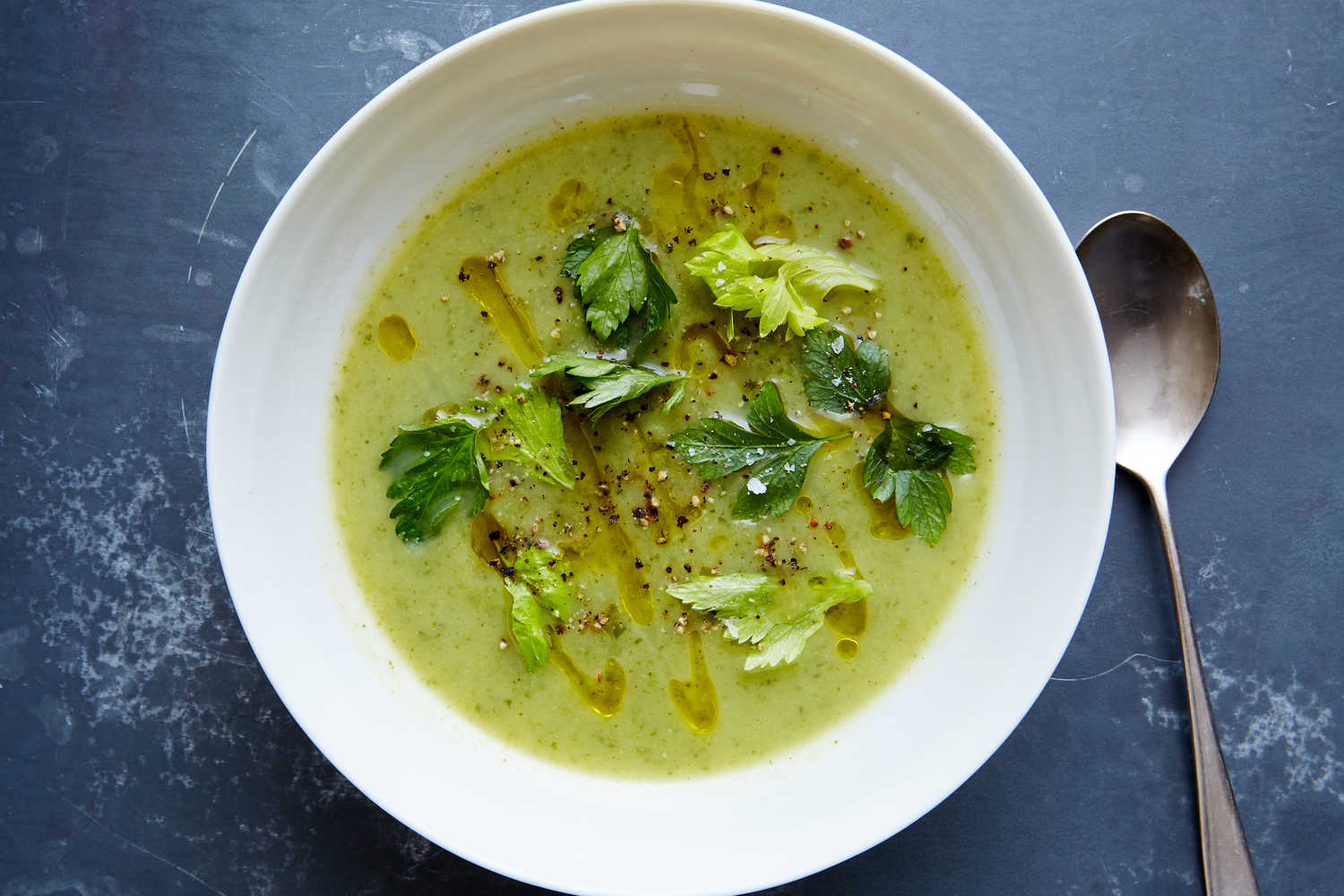 Celery-Leek Soup With Potato and Parsley Recipe
