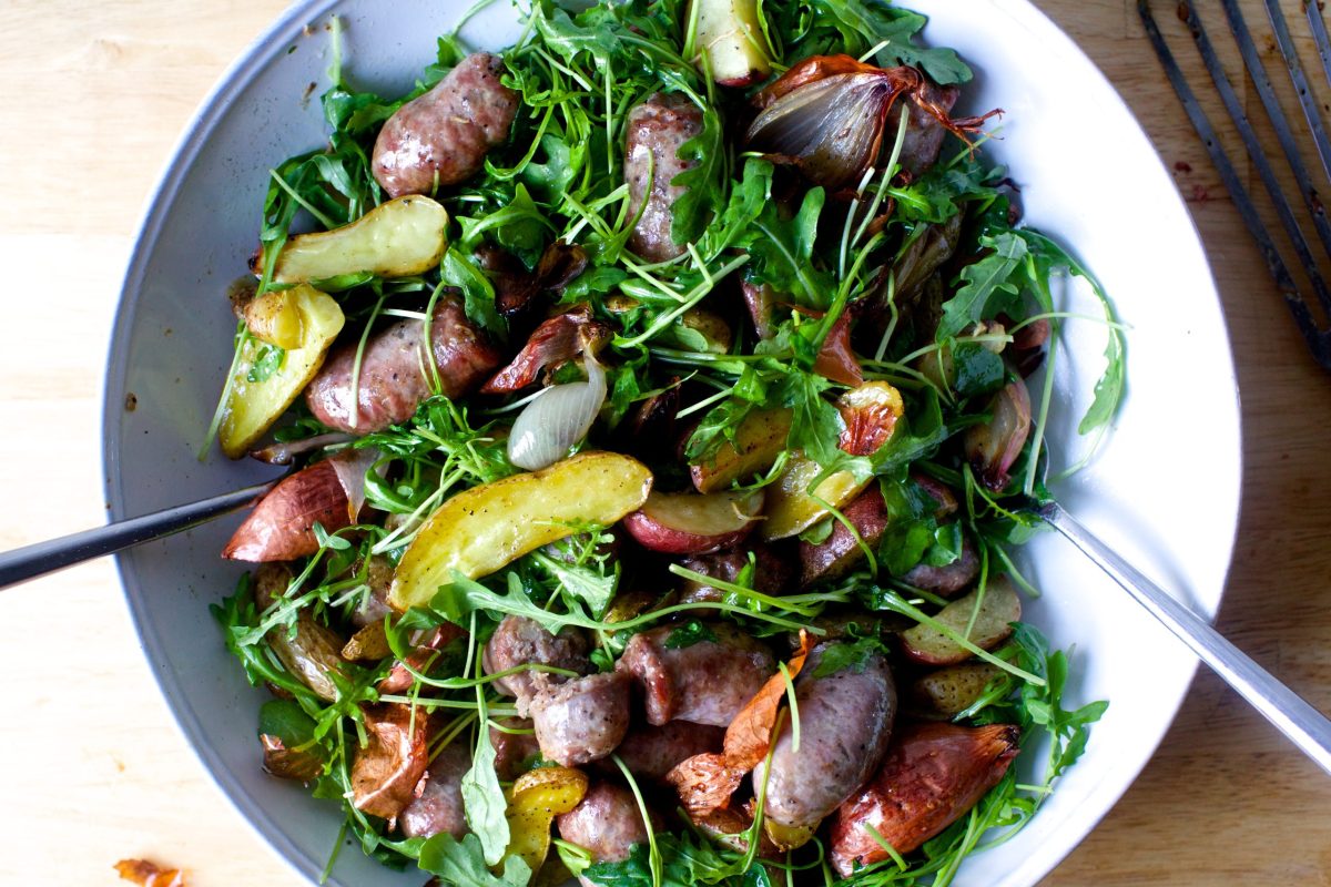 sausage and potato roast with arugula – smitten kitchen