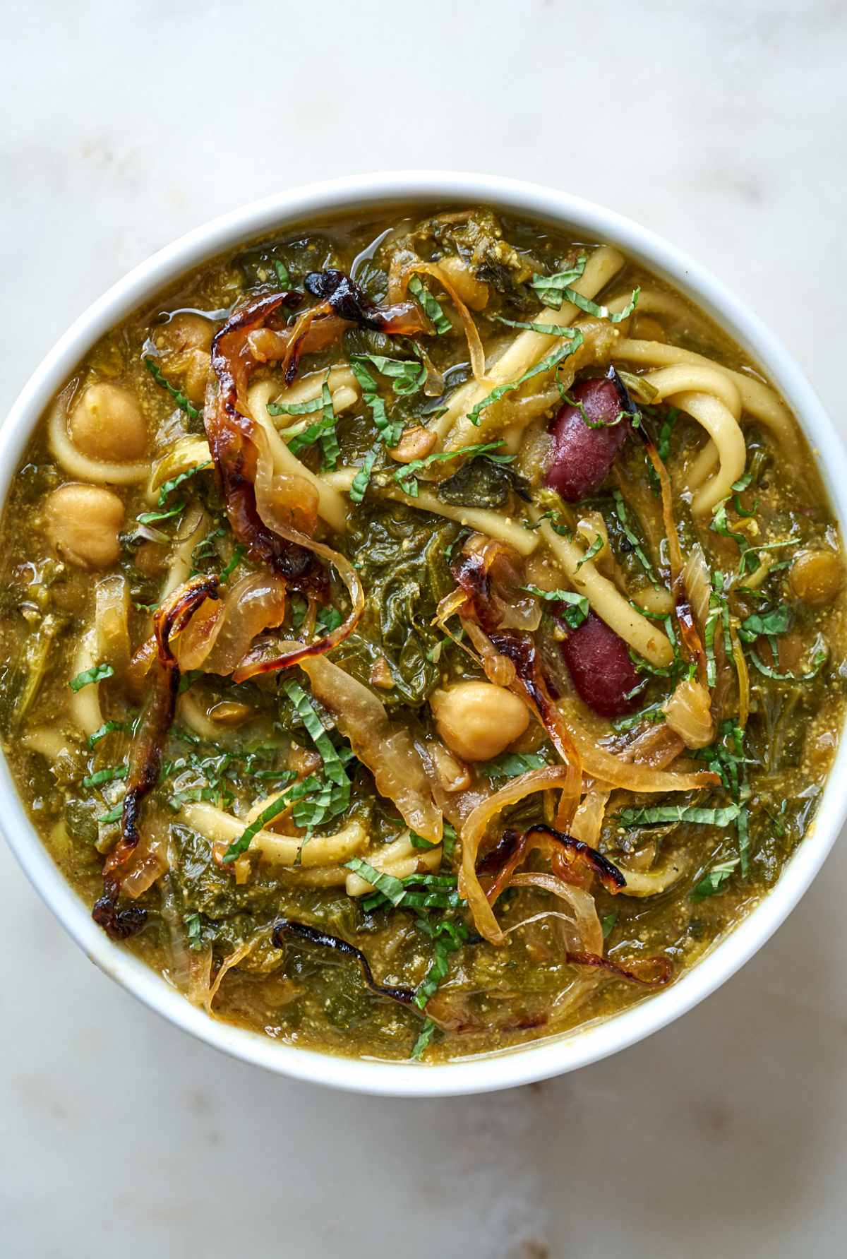 Ash Reshteh (Persian Noodle Soup) - Proportional Plate