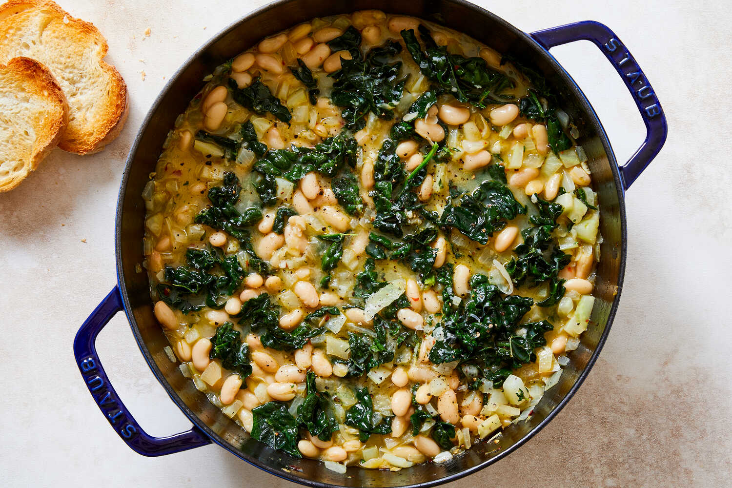 Braised White Beans and Greens With Parmesan Recipe